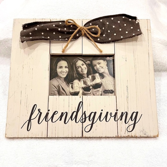 Mud Pie Wall Or Table Friendsgiving Wooden Picture Frame 6”x 4” NWT - Picture 1 of 6